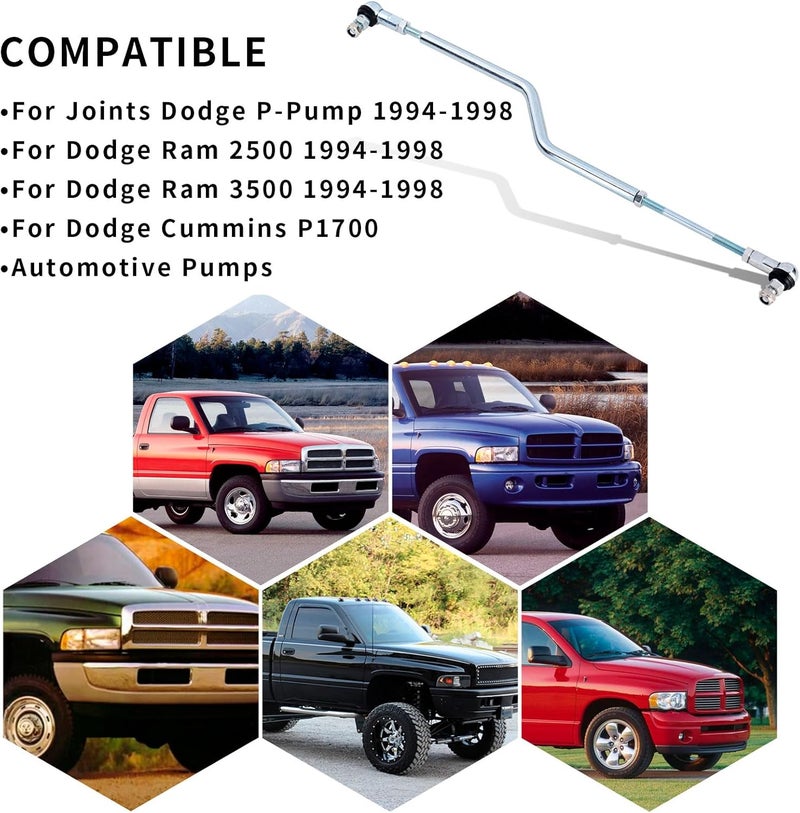 Supuse Throttle Linkage Kit Adjustment Throttle Linkage Rod Fit For Dodge Joints Dodge P-Pump-Compatible with Dodge 1994-1998, Dodge Ram 2500 1994-1998, Dodge Ram 3500 1994-1998, Dodge Cummins P7100 - Image 3